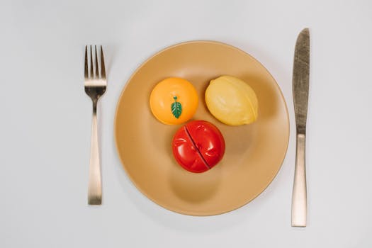 Colorful plate of fruits and vegetables